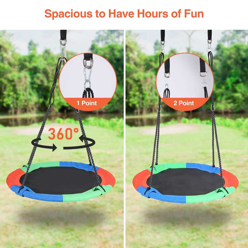 RedSwing adjustable ropes demonstrate height range from 47 to 71 inches for versatility.