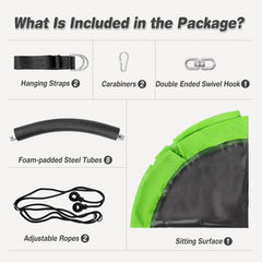 RedSwing includes hanging straps and carabiners for mounting versatility