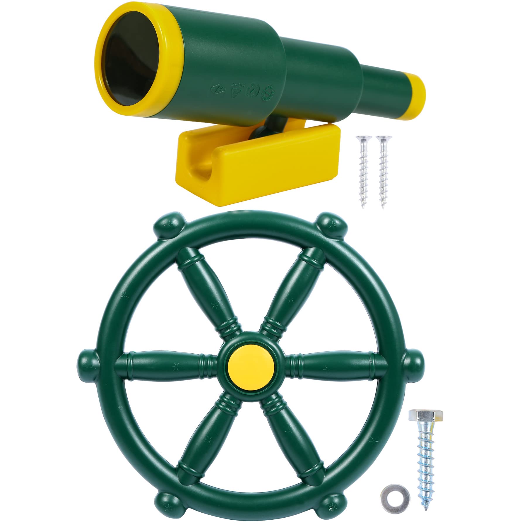 RedSwing pirate ship wheel enhances backyard play with imaginative nautical adventures.