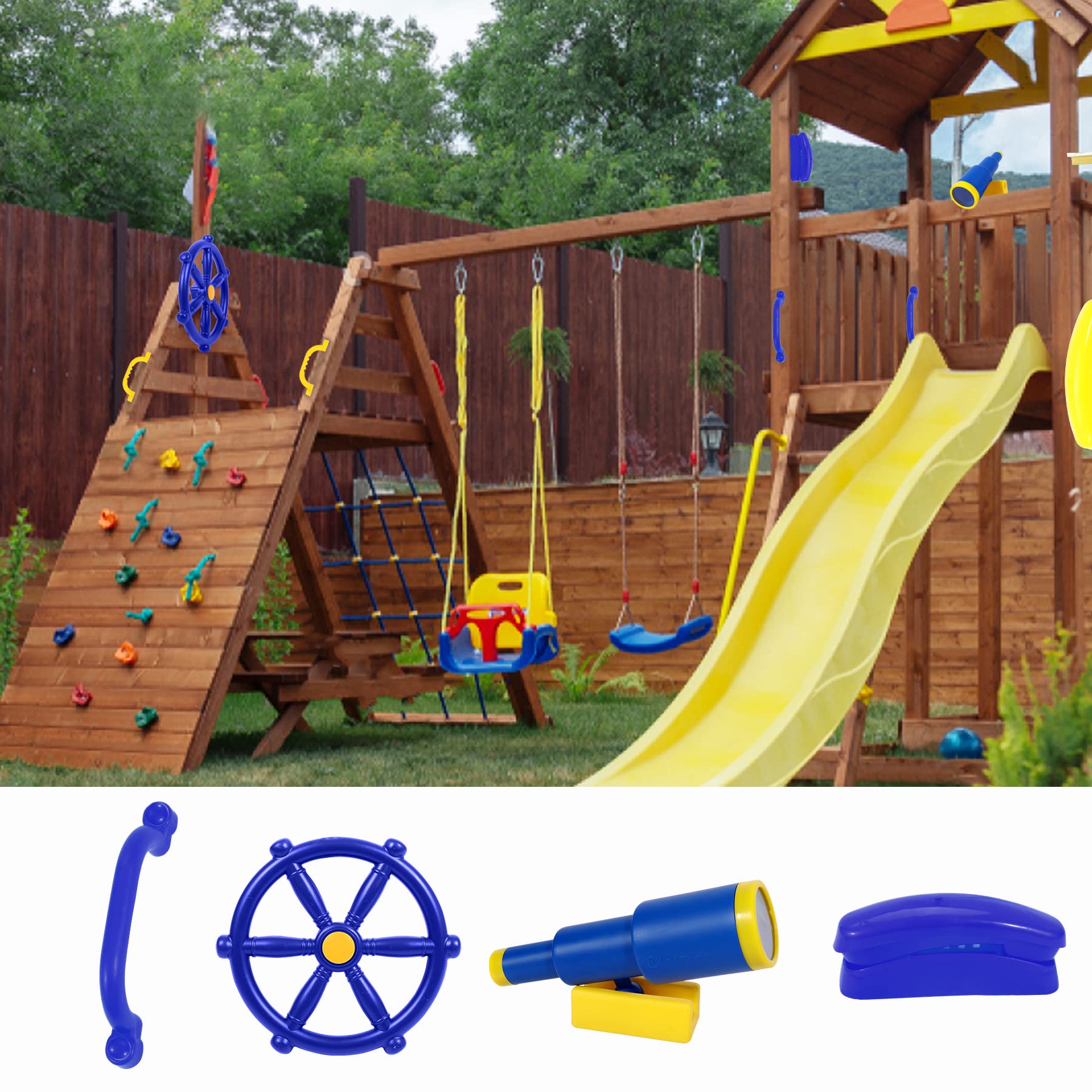 RedSwing easy install kit, quick setup for backyard playground accessories.