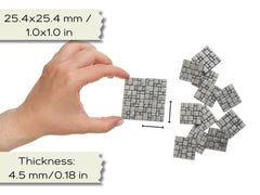 REDUCIO! diorama patio tiles provide 1-inch scale for convincing floor layouts.