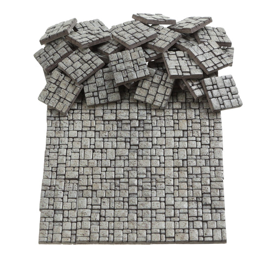 REDUCIO! dollhouse flooring tiles show 50 detailed paving stones for realistic paths.