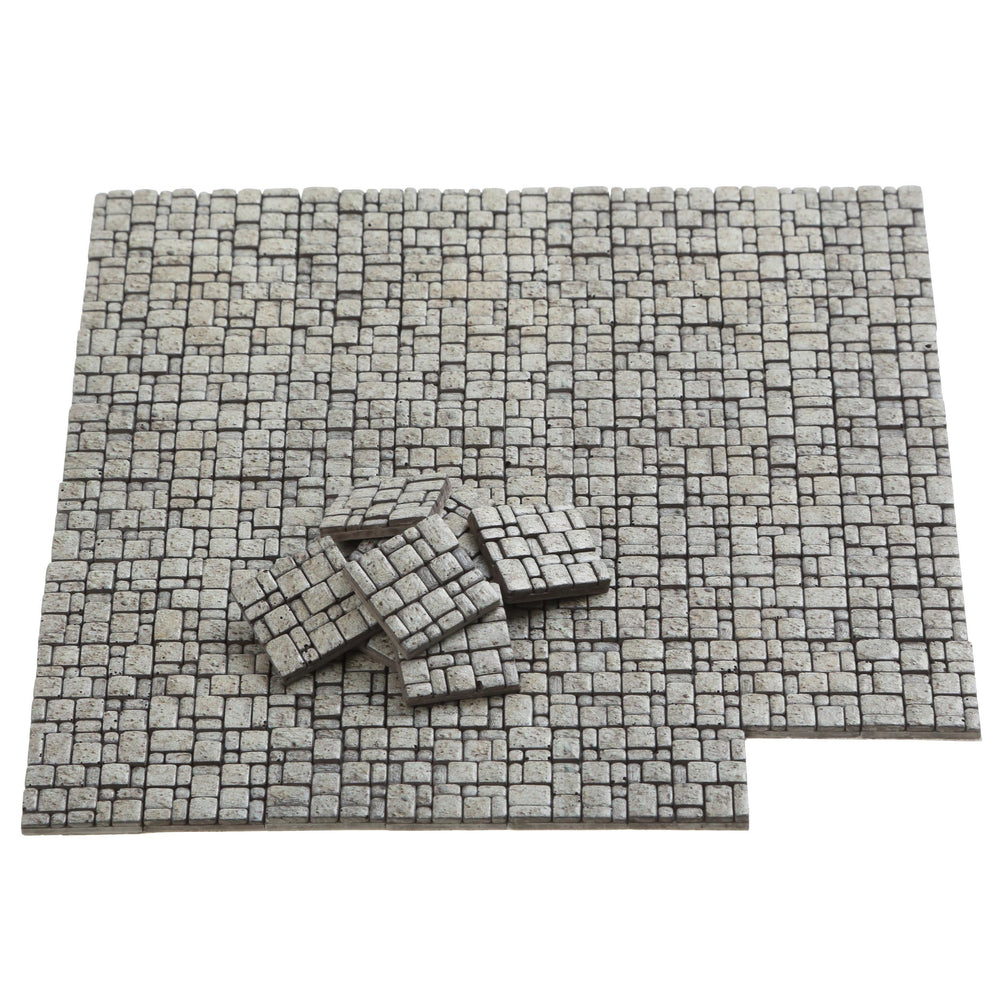 REDUCIO! dollhouse path tiles 1-inch squares enhance authentic patio aesthetics.