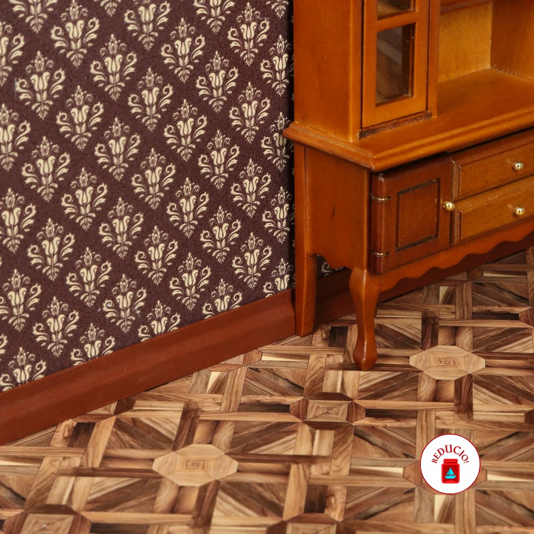 REDUCIO! Dollhouse wallpaper teal-ornamental provides a refined focal point.