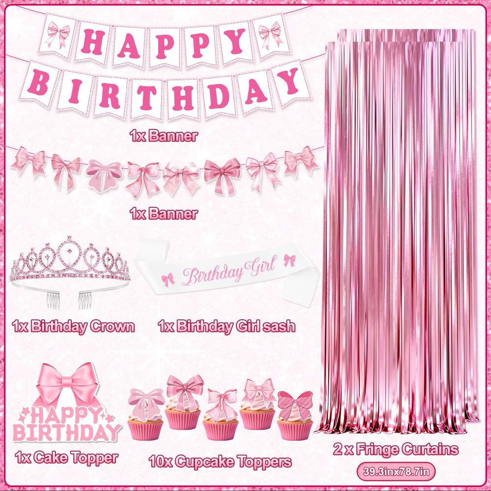 RedWORD birthday girl sash highlights the guest of honor in pink.
