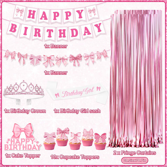 RedWORD birthday girl sash highlights the guest of honor in pink.