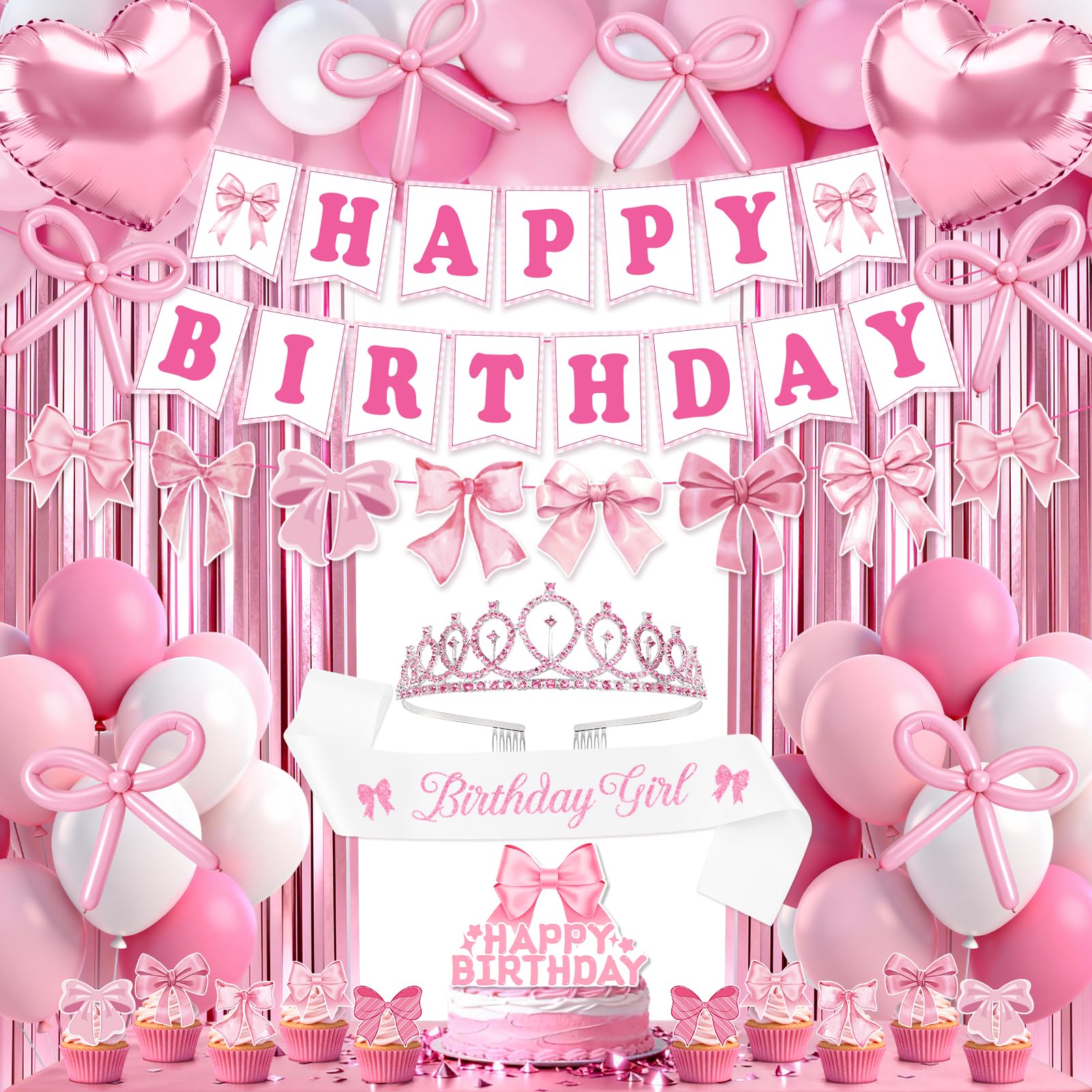 RedWORD happy birthday banner creates a cheerful focal point above the cake.