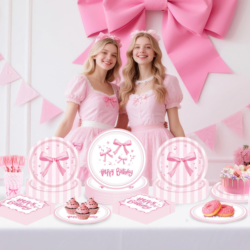 REDWORD pink bow pattern close-up highlights charming print details.