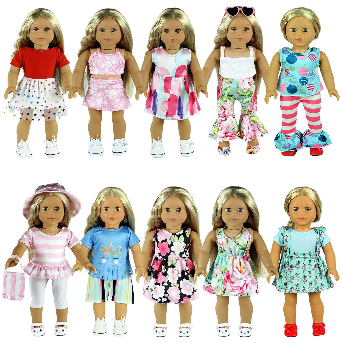 ReeRaa 18-inch doll clothes sets for versatile play and outfits