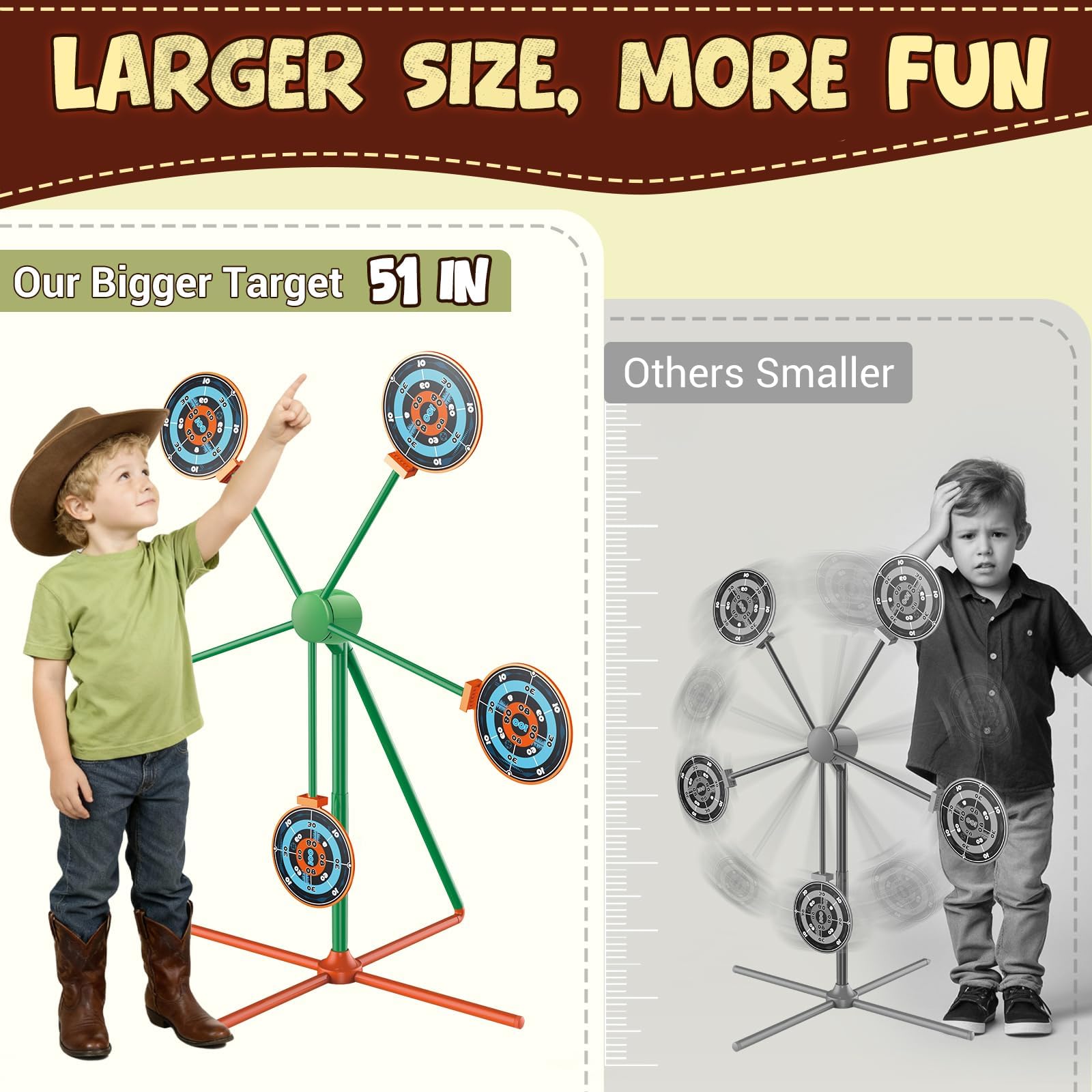 Durable ABS construction with triangular base provides stable, safe play.