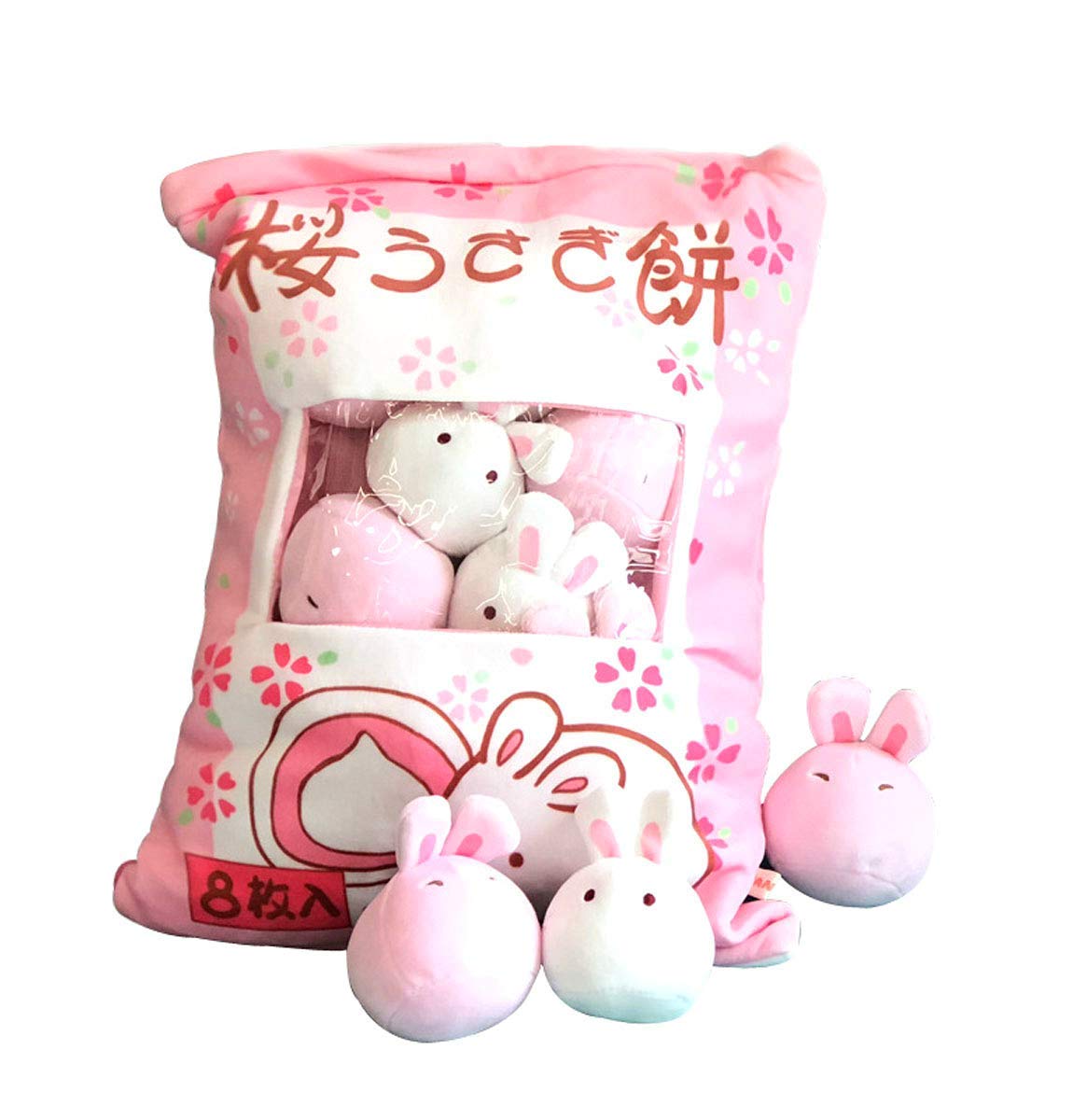 REFAHB bunny plush pillow with eight mini bunnies for cozy decor and playful charm.
