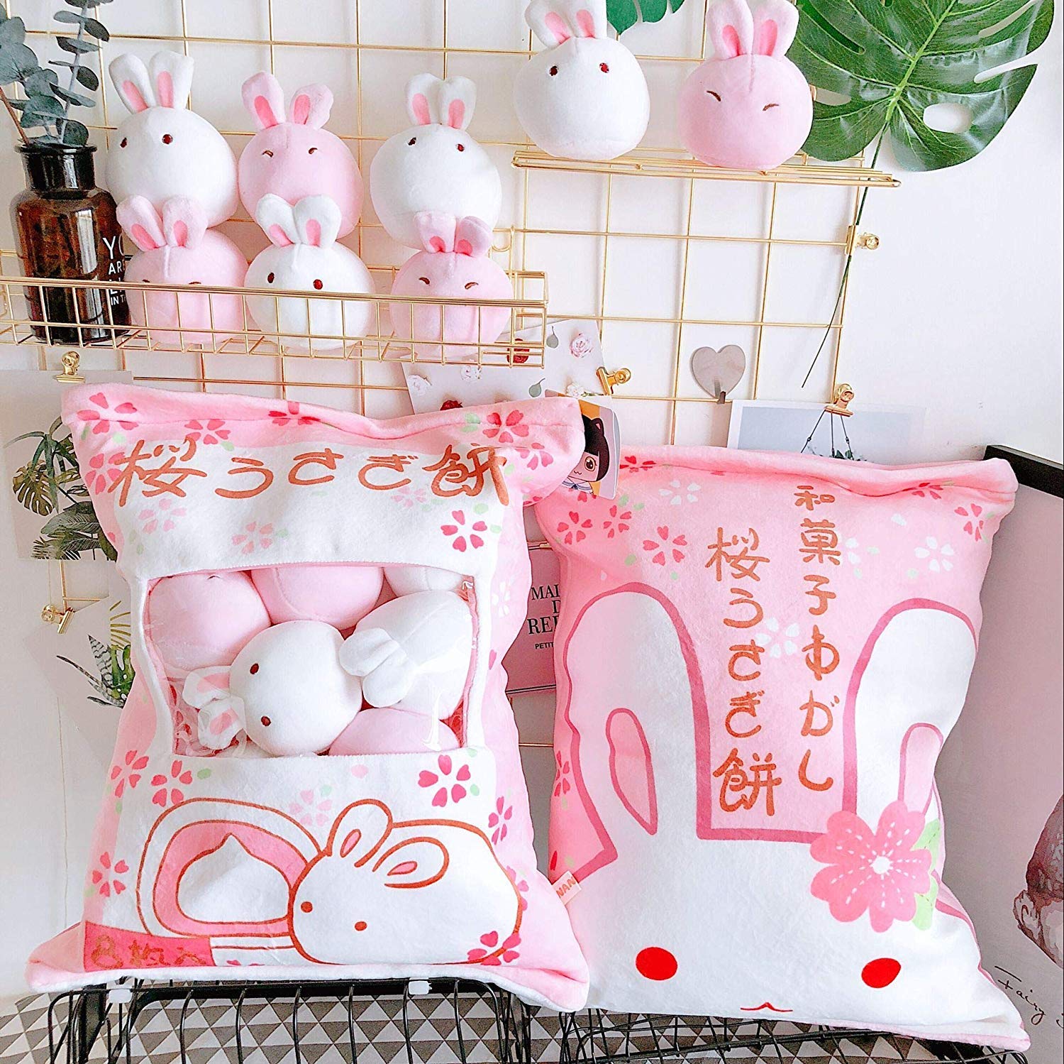 REFAHB pink bunny decor enhances a relaxing, cute bedroom or nursery.