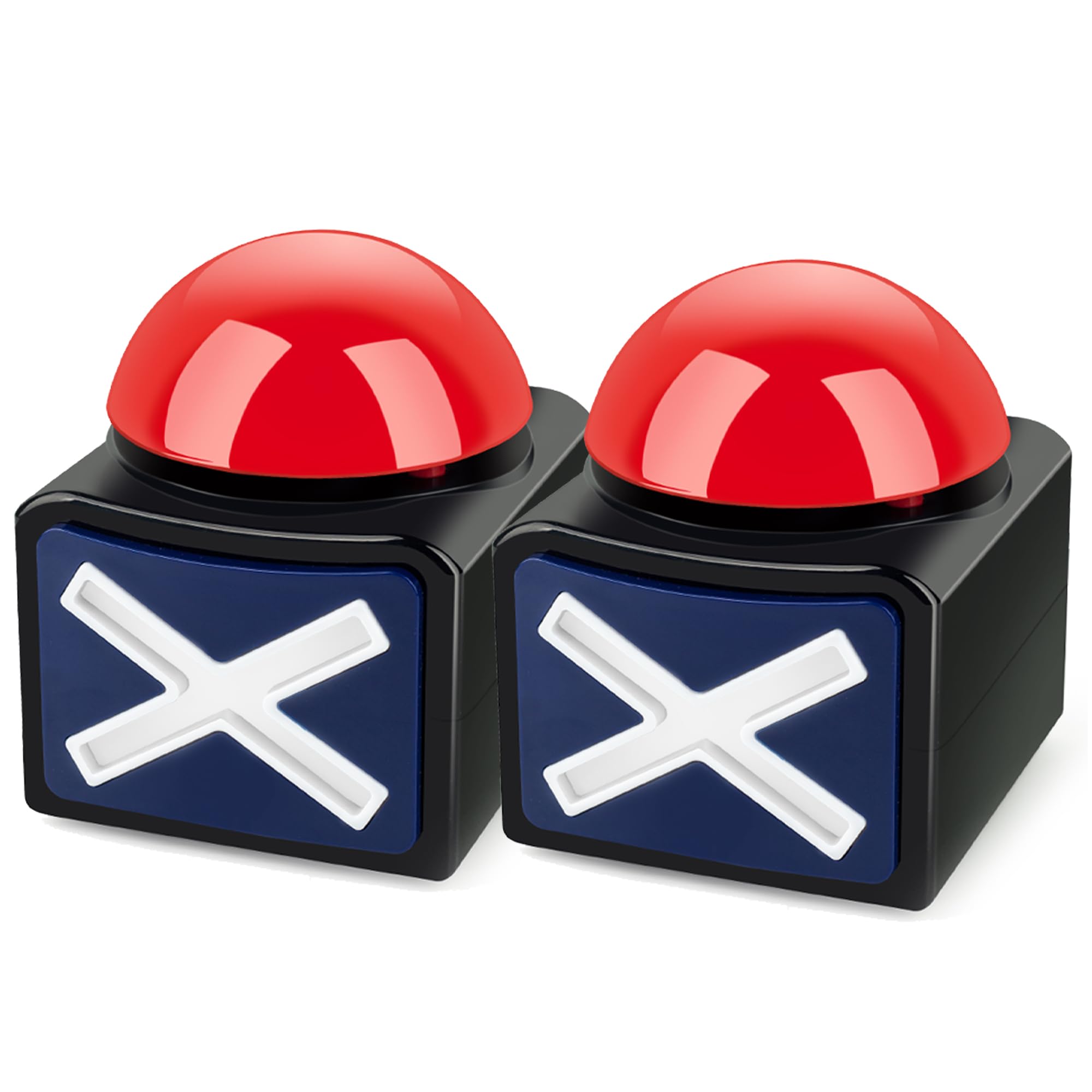 REFARICO buzzer set, front view with glowing buttons for quick responses.