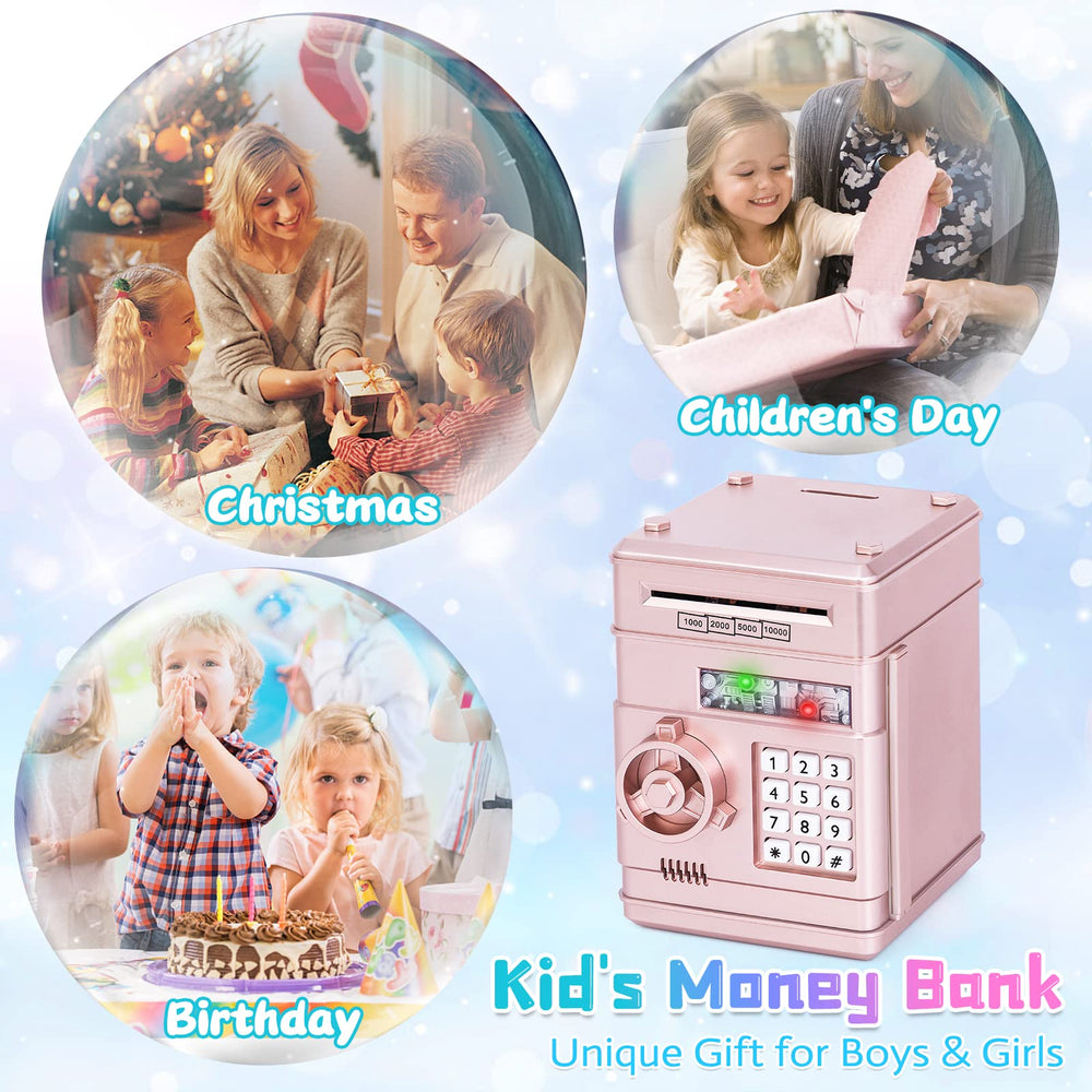 Refasy kids gift idea packaging shows educational, fun banking toy for ages 3+.