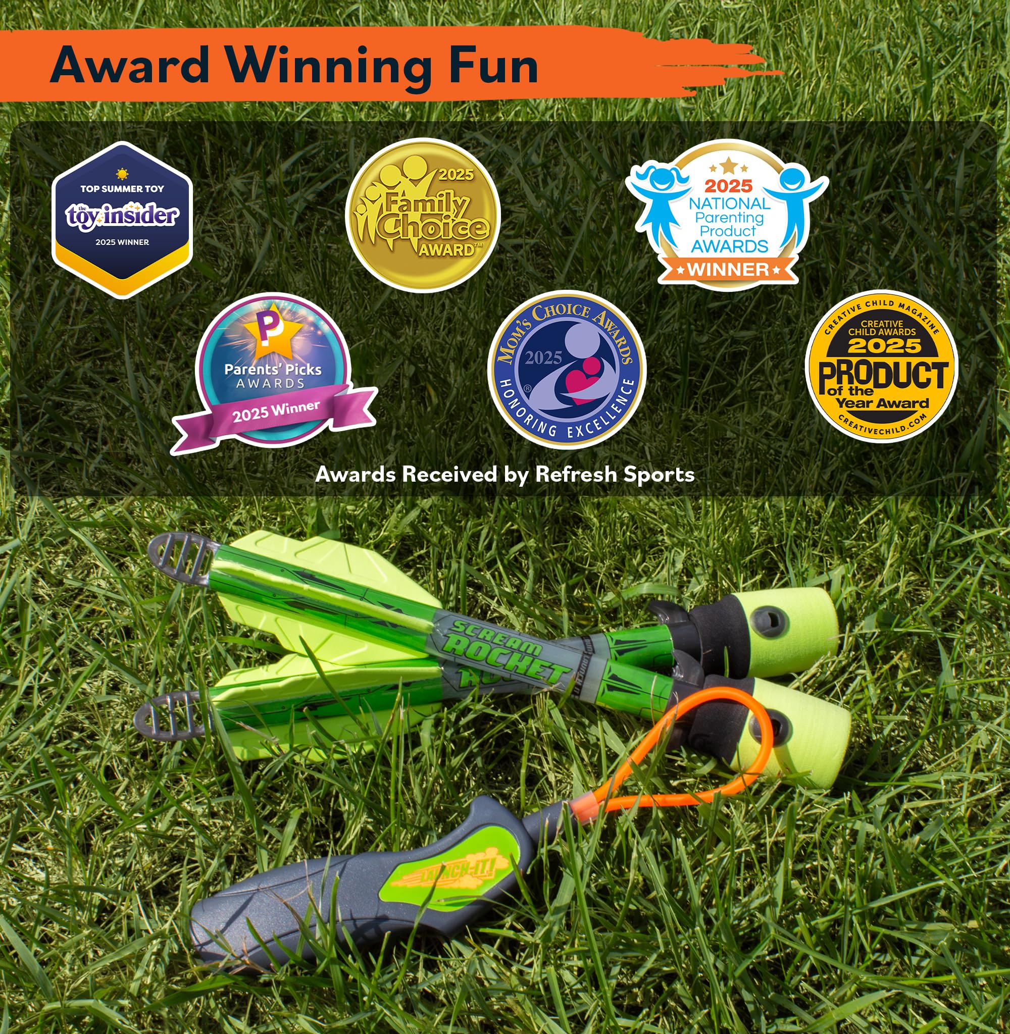Refresh Sports night glow rocket launcher for evening play