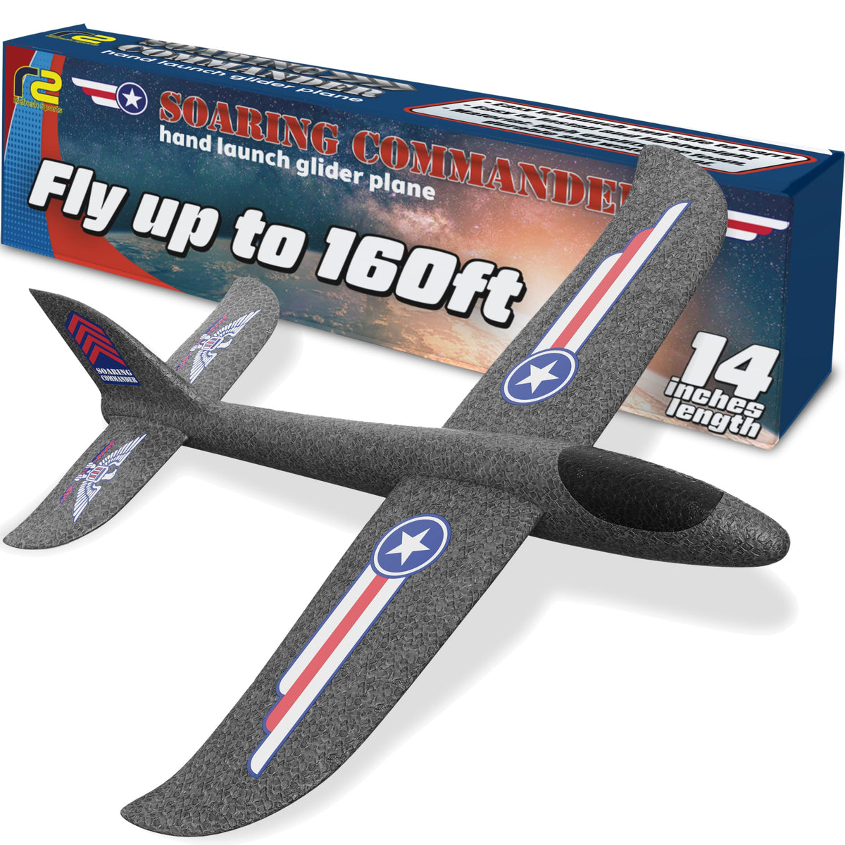 Refresh Sports Soaring Commander foam plane offers safe, high-flying outdoor fun.