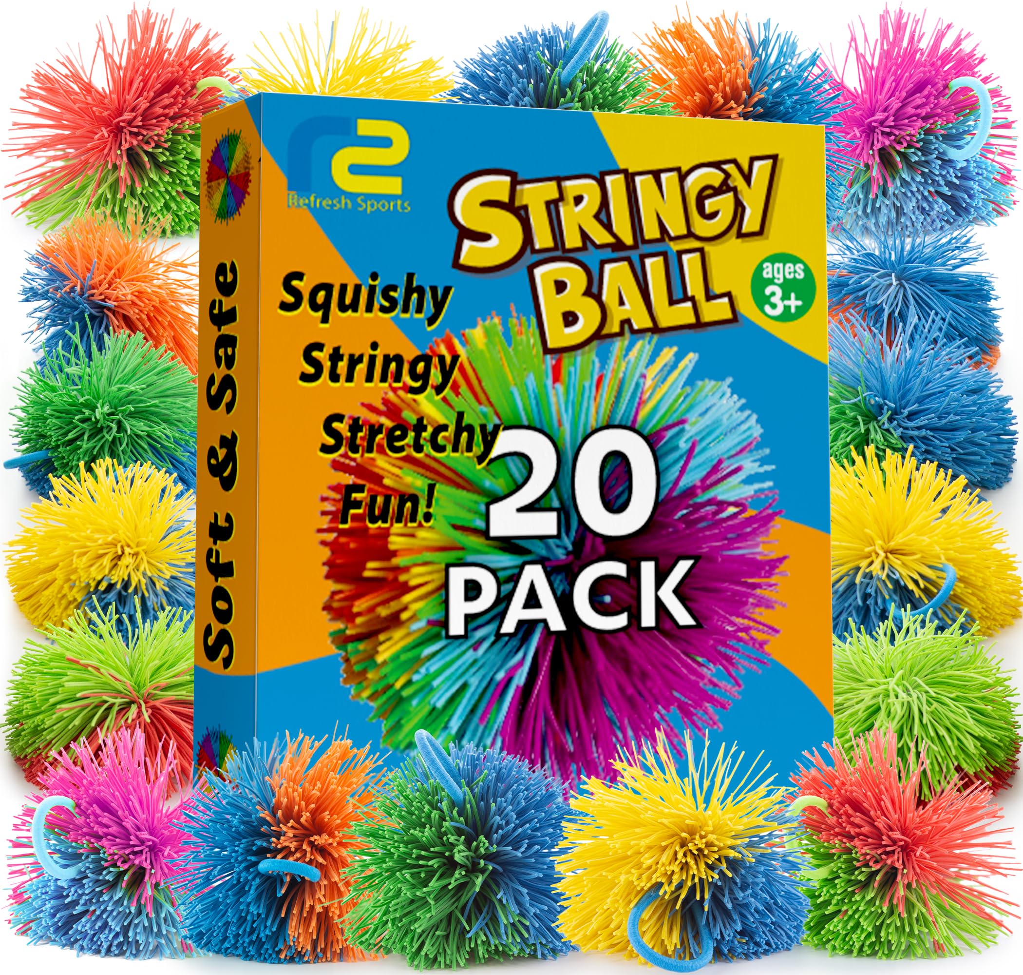 Refresh Sports Stringy Balls 20-pack full set for tactile play and group fun.