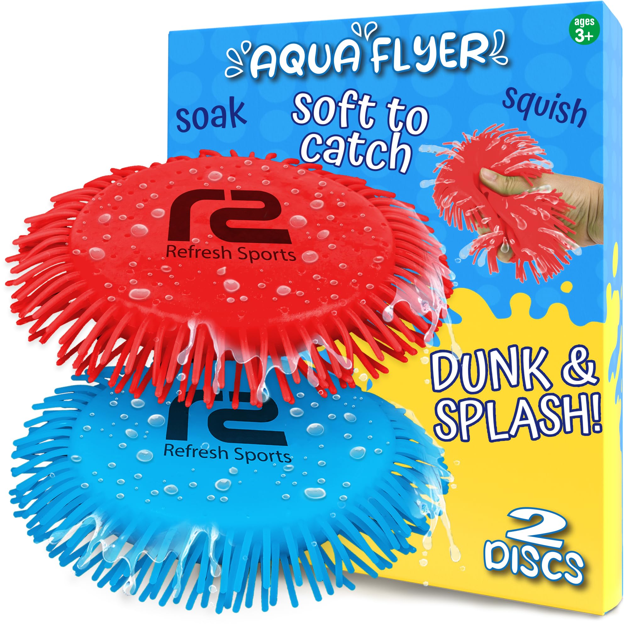 Refresh Sports water flying disc with buoyant foam core for reliable pool throws.