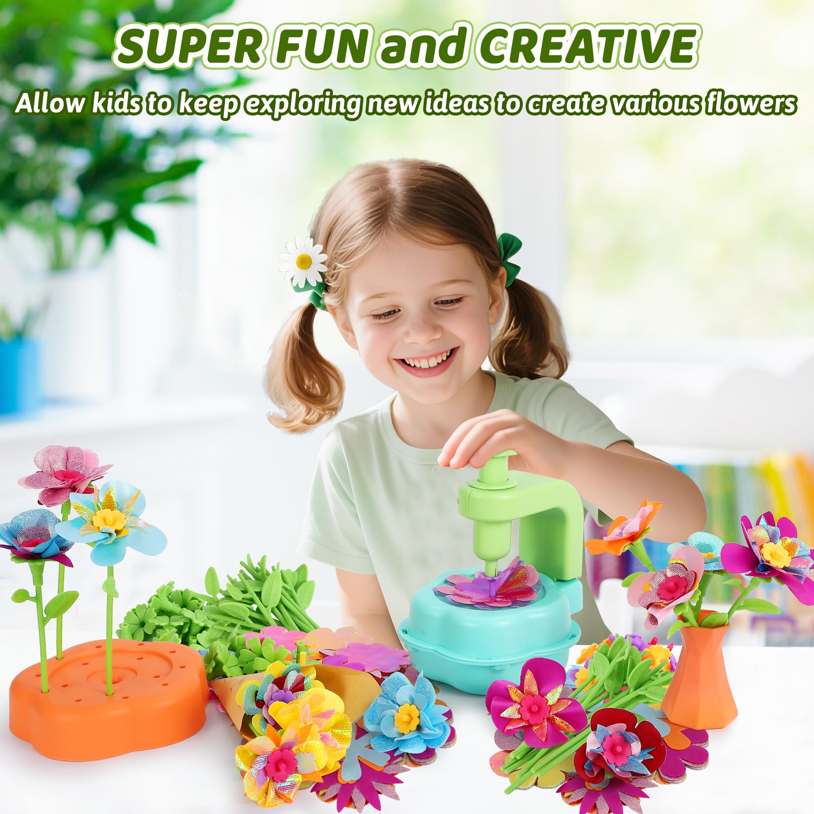 REFTTENW two-size stems enabling varied bouquet designs for kids.