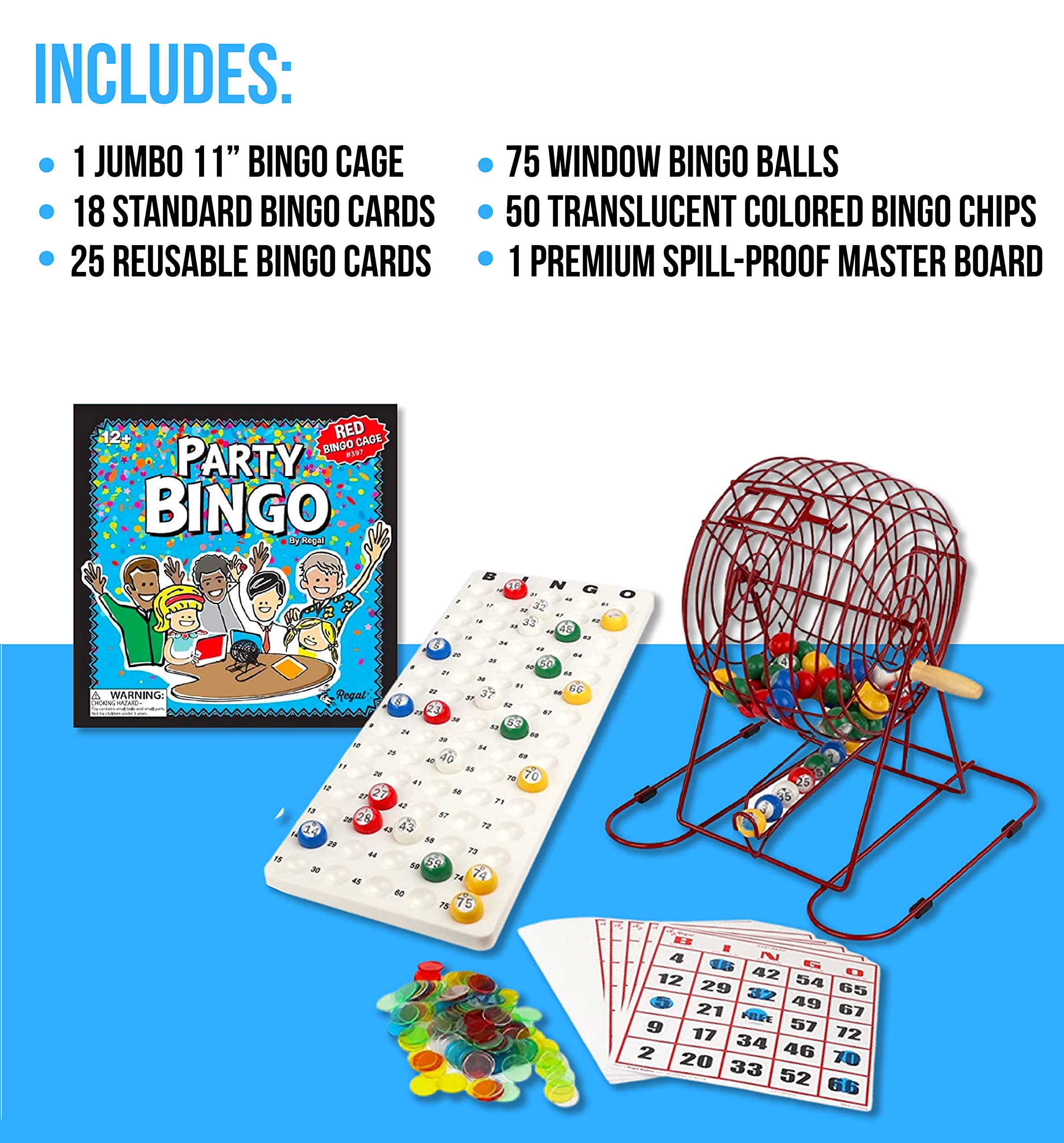 Regal Bingo 75-window balls, durable for repeated use.
