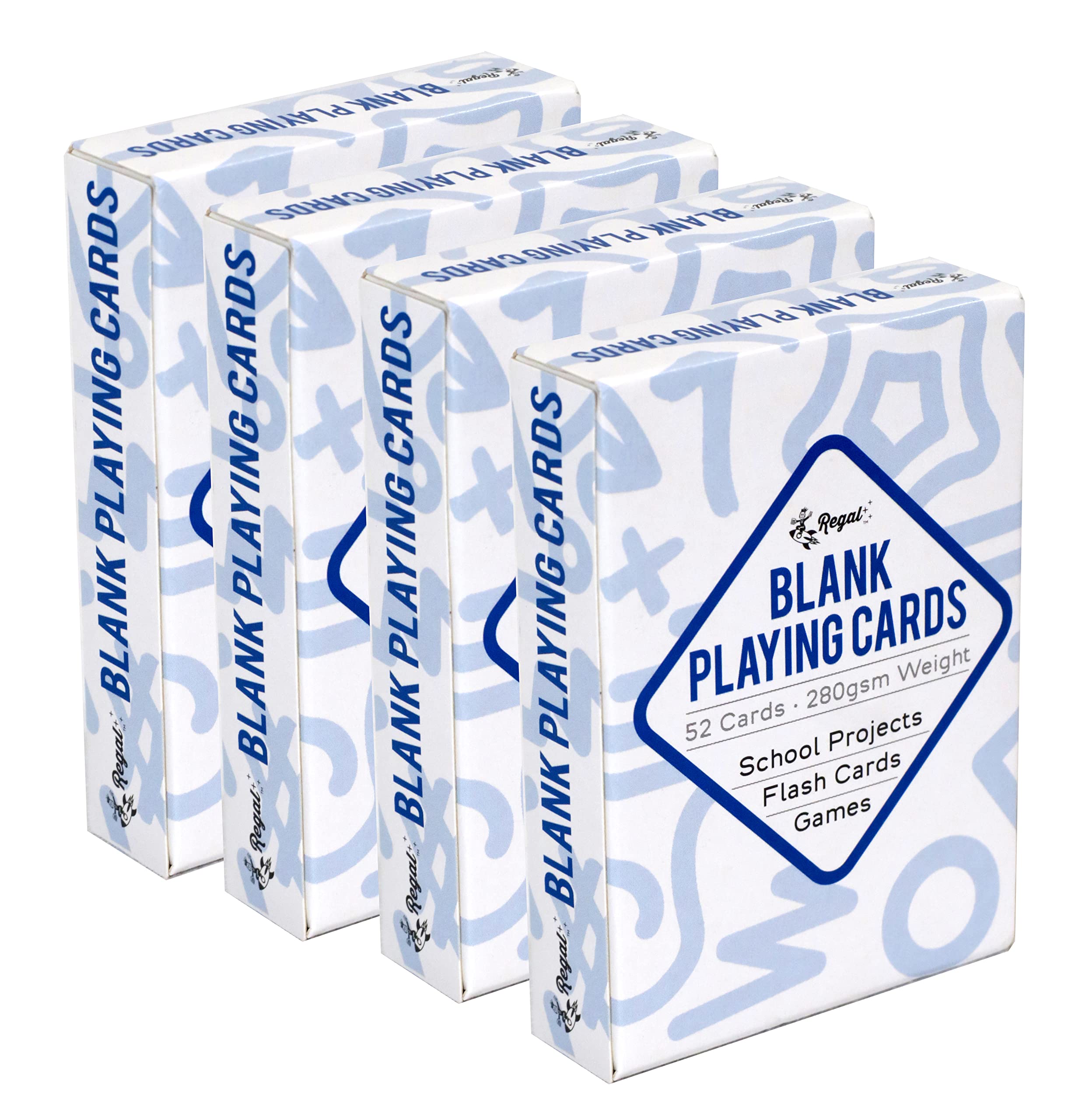 Regal Games 208 blank playing cards back view, sturdy canvas for card game prototypes.