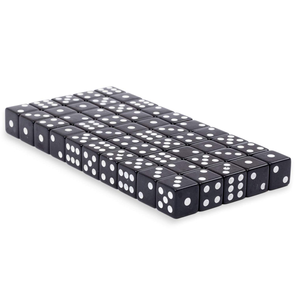 Regal Games 6-Sided Square Dice in black for classroom math and game nights.