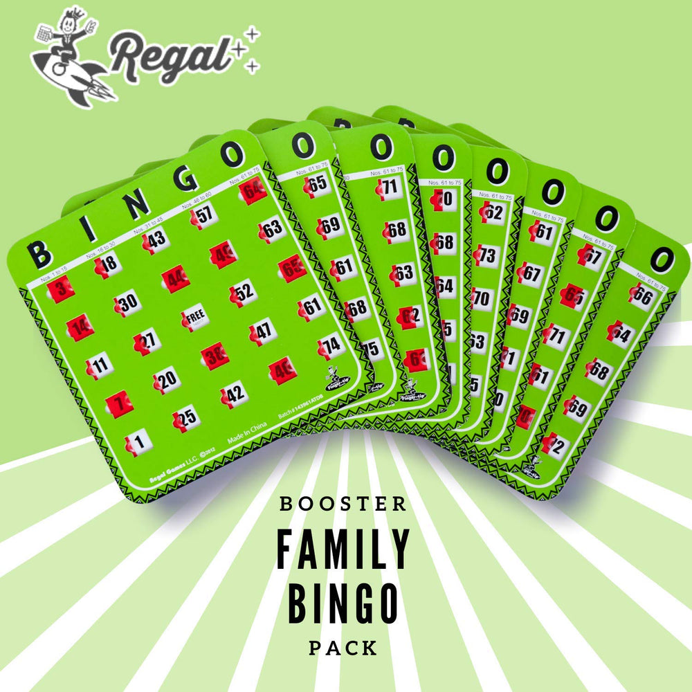 Regal Games bingo card close-up shows smooth sliding window
