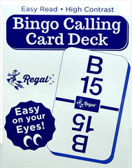 Regal Games bingo cards deck uses durable plastic-coated cardstock.