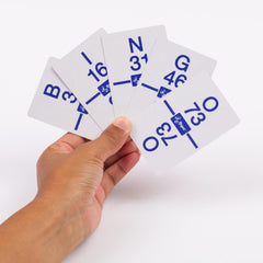 Regal Games bingo cards deck with easy-to-read bold numbers.