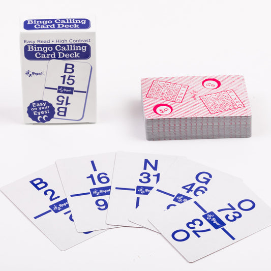 Regal Games bingo cards deck in travel case for on-the-go family fun.