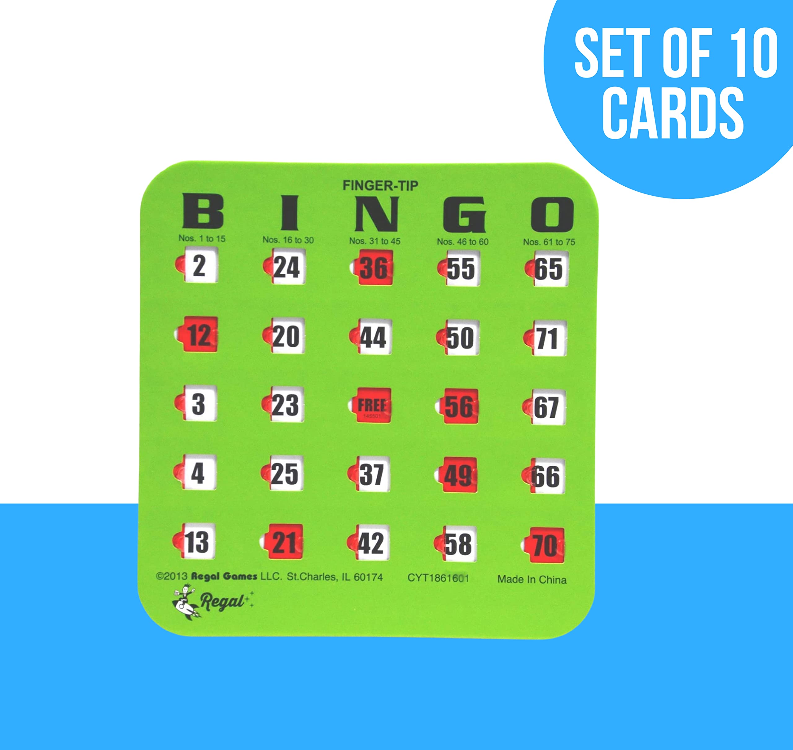 Regal Games durable 4-ply bingo cards withstand repeated use