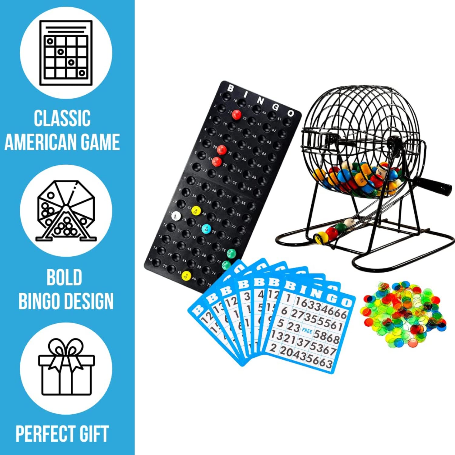 Regal Games Bingo Deluxe master board helps organize calls and scores.