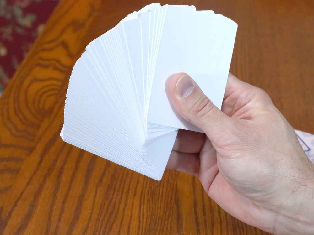 Regal Games blank card deck packaging for storage and organization