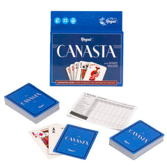 Regal Games Canasta cards back design enhances visibility for comfortable handling.