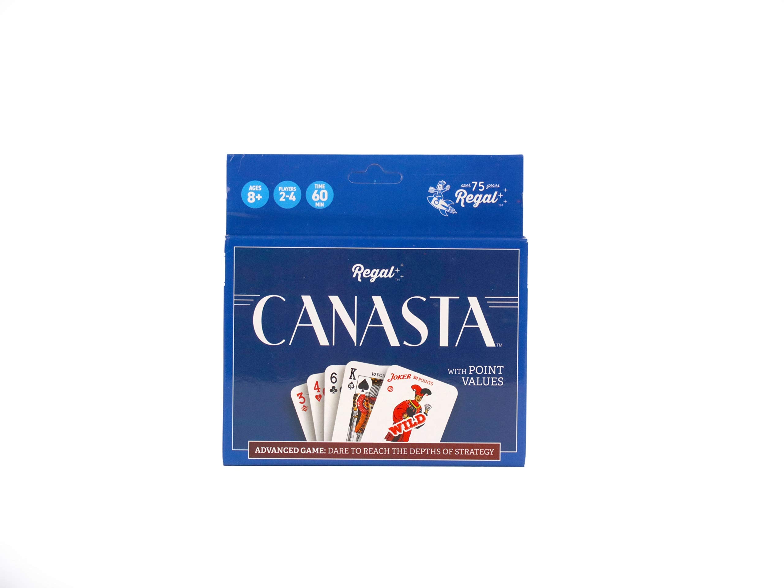 Regal Games Canasta front bold design improves readability during fast rounds.