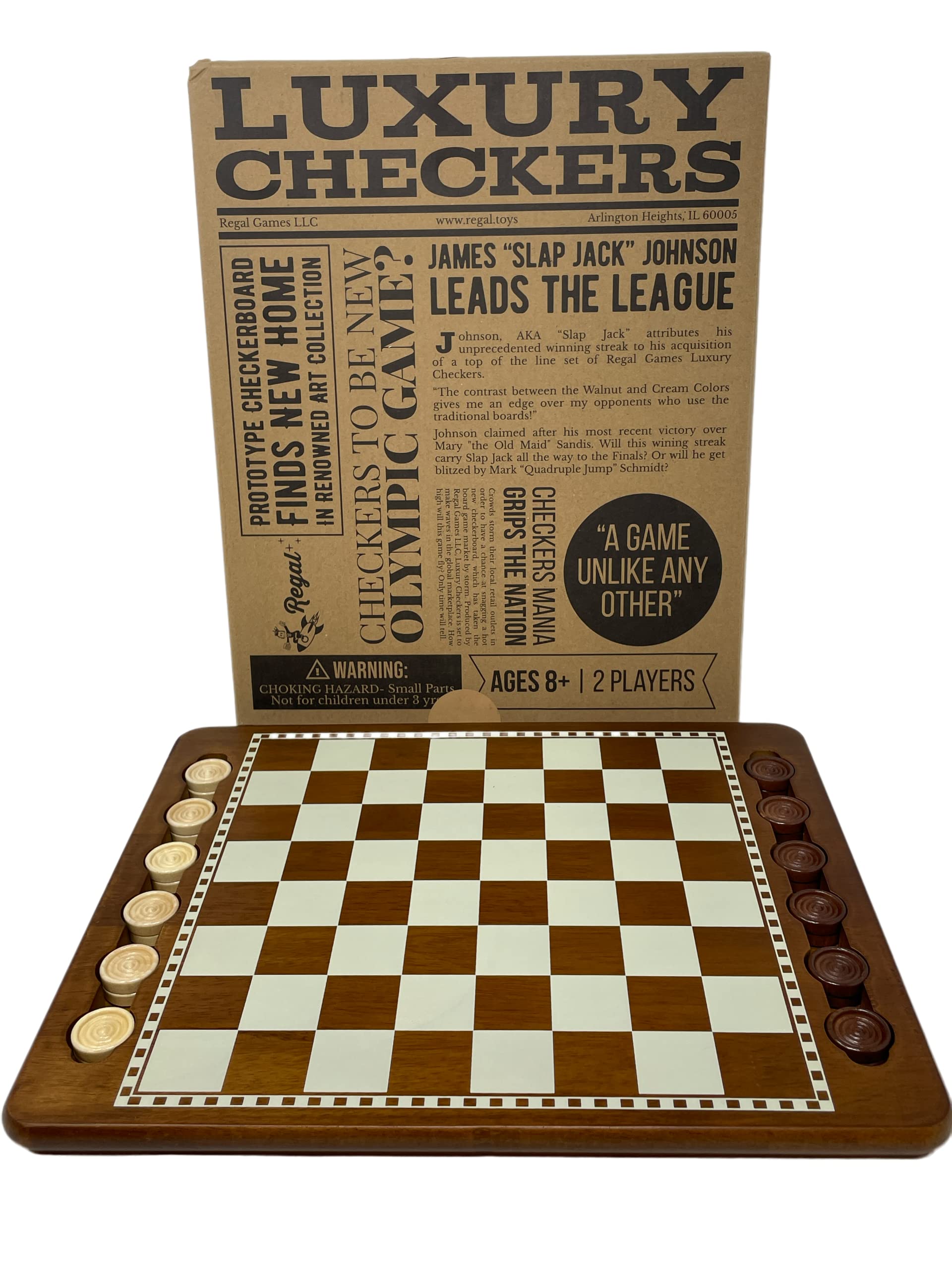Checkers storage grooves keep pieces organized during games.