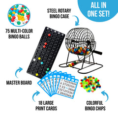 Regal Games Deluxe Bingo balls in bright colors aid rapid recognition