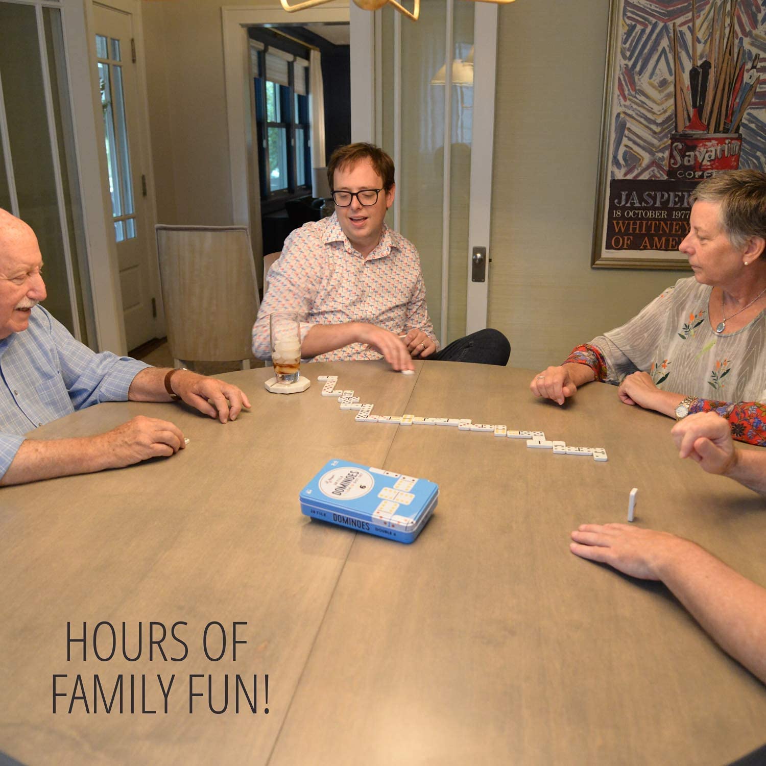 Regal Games Double 6 Dominoes supports 2-4 players for flexible sessions