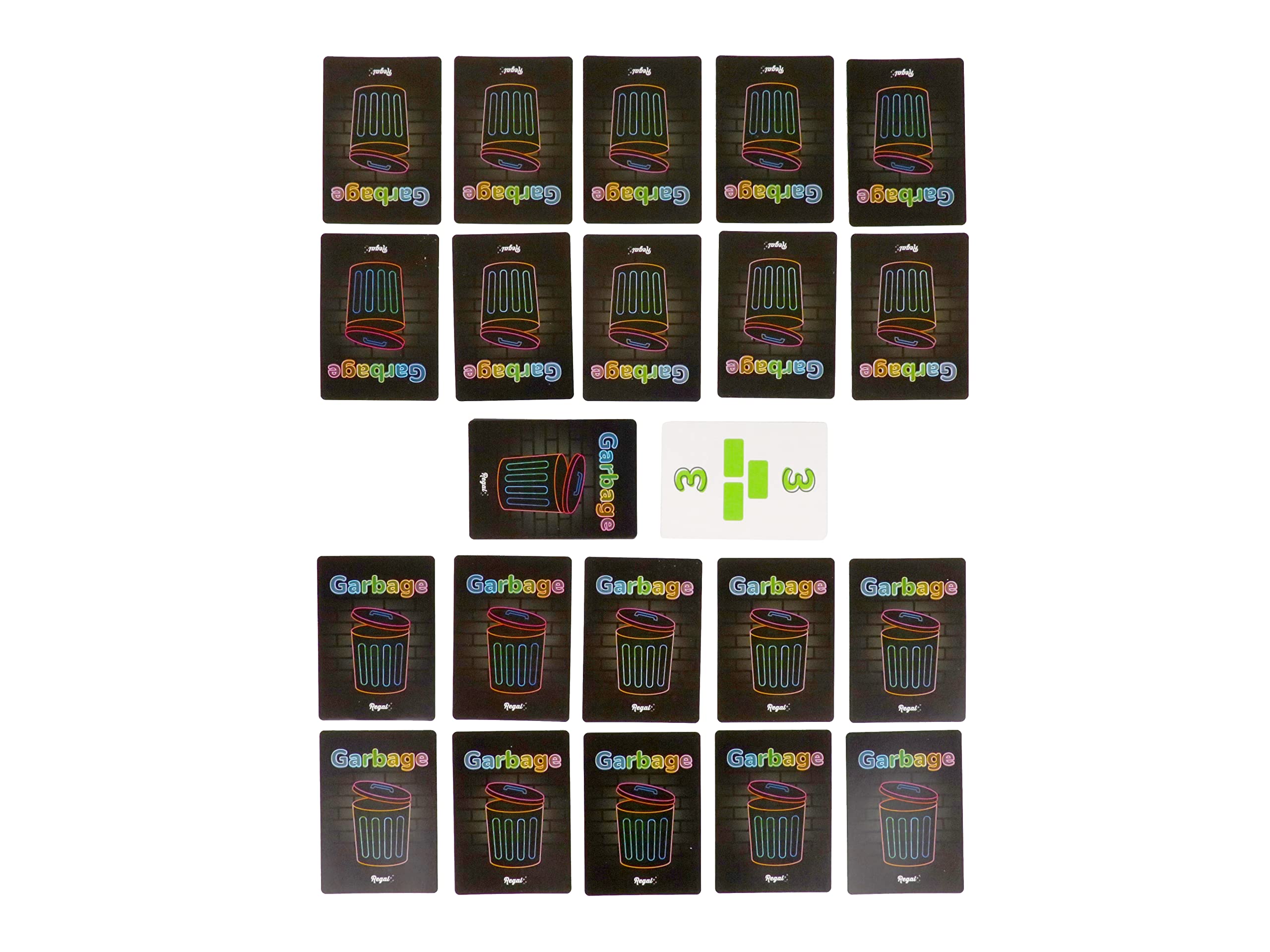 Regal Games Garbage Monsters big numbers for easy reading during fast rounds.