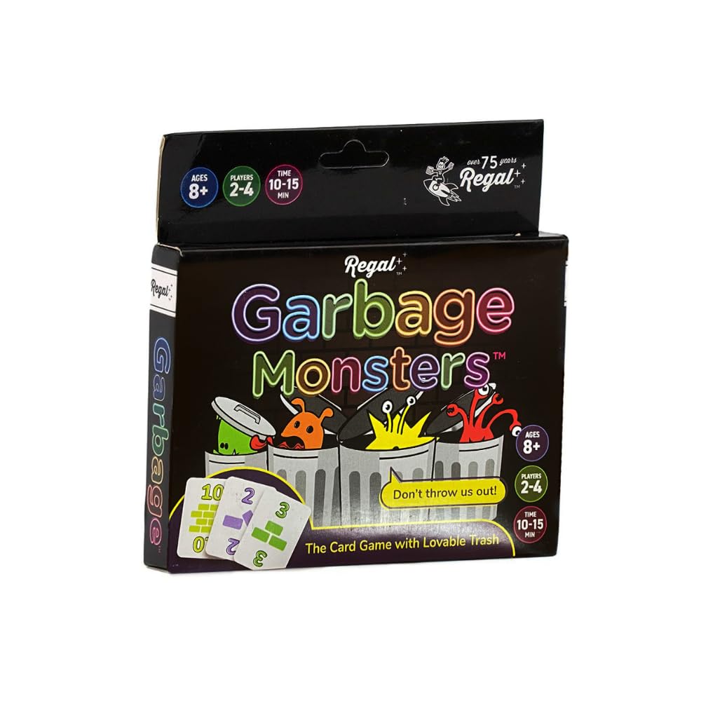 Regal Games Garbage Monsters bright colors entice kids and adults to join lively gameplay.