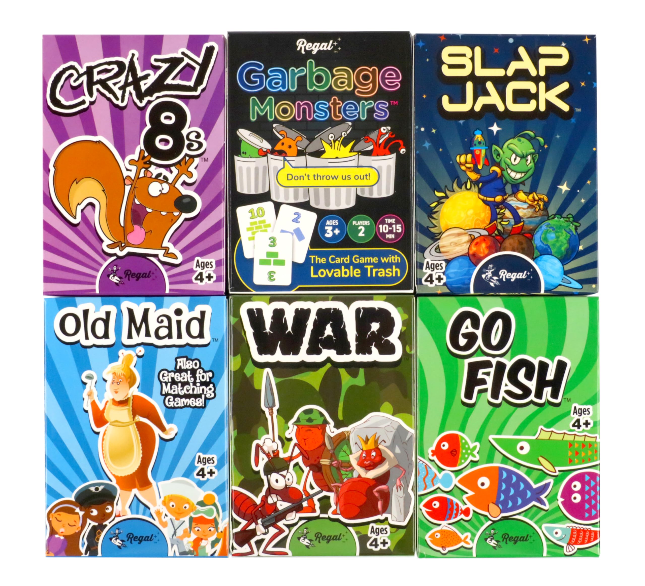 Regal Games Go Fish deck for kids, large, colorful cards ideal for learning numbers and family play.
