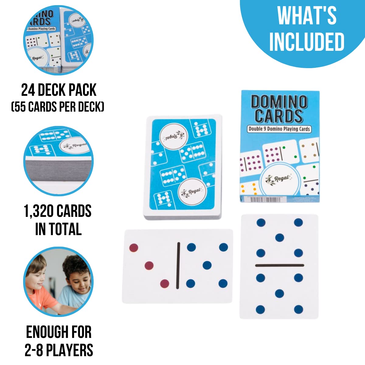 Regal Games large-print colorful dots improve readability for all players.