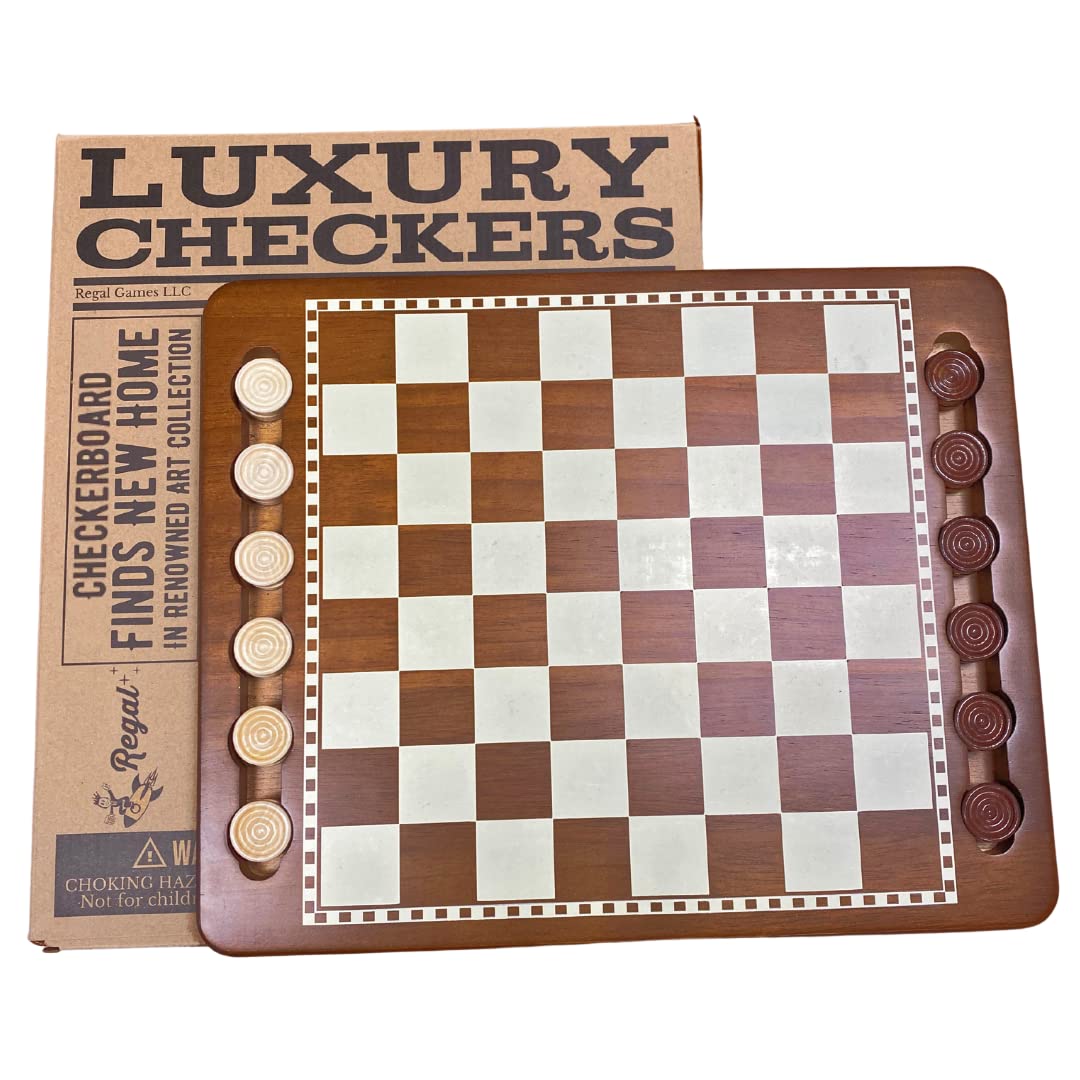 Regal Games luxury checkers board, durable and ideal for family game night.