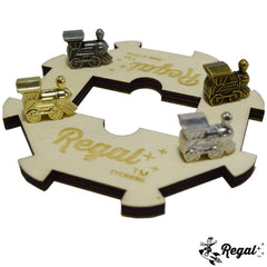 Regal Games four metal trains included for smooth movement on the layout
