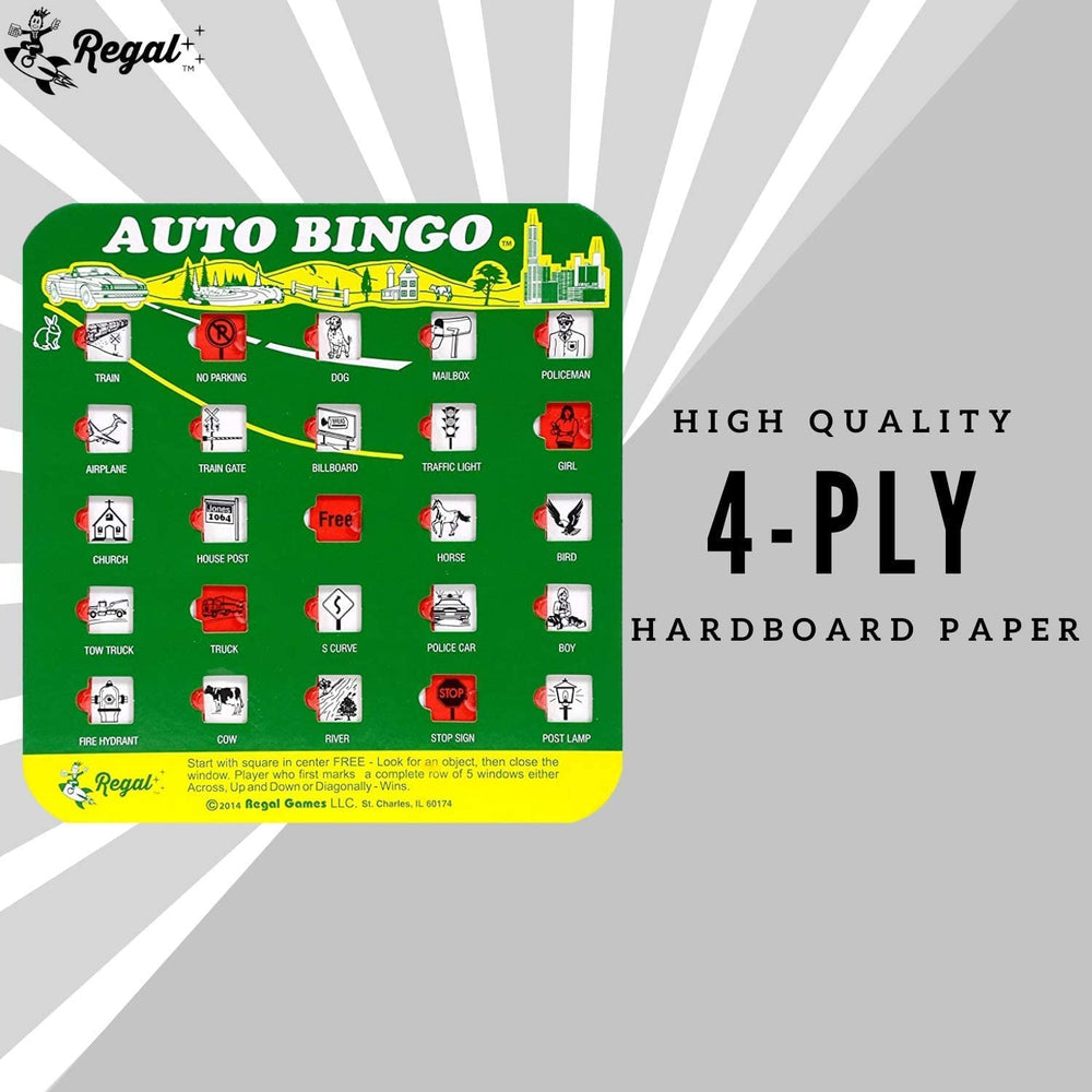 Regal Games no-chips-dabbers design reduces clutter during play.