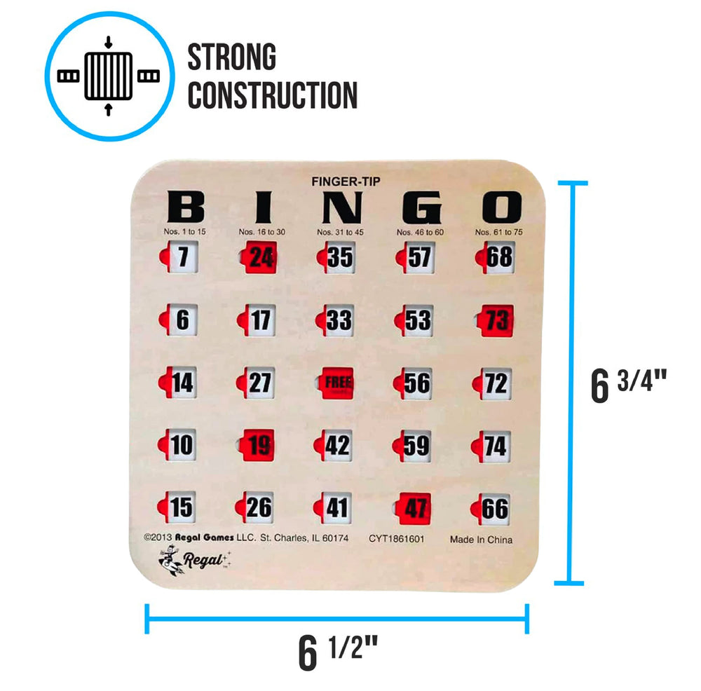 Regal Bingo bulk cards built with 4-ply cardboard for durable, reusable play.