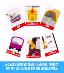 Regal Games road trip-ready scavenger hunt set on compact travel pack.