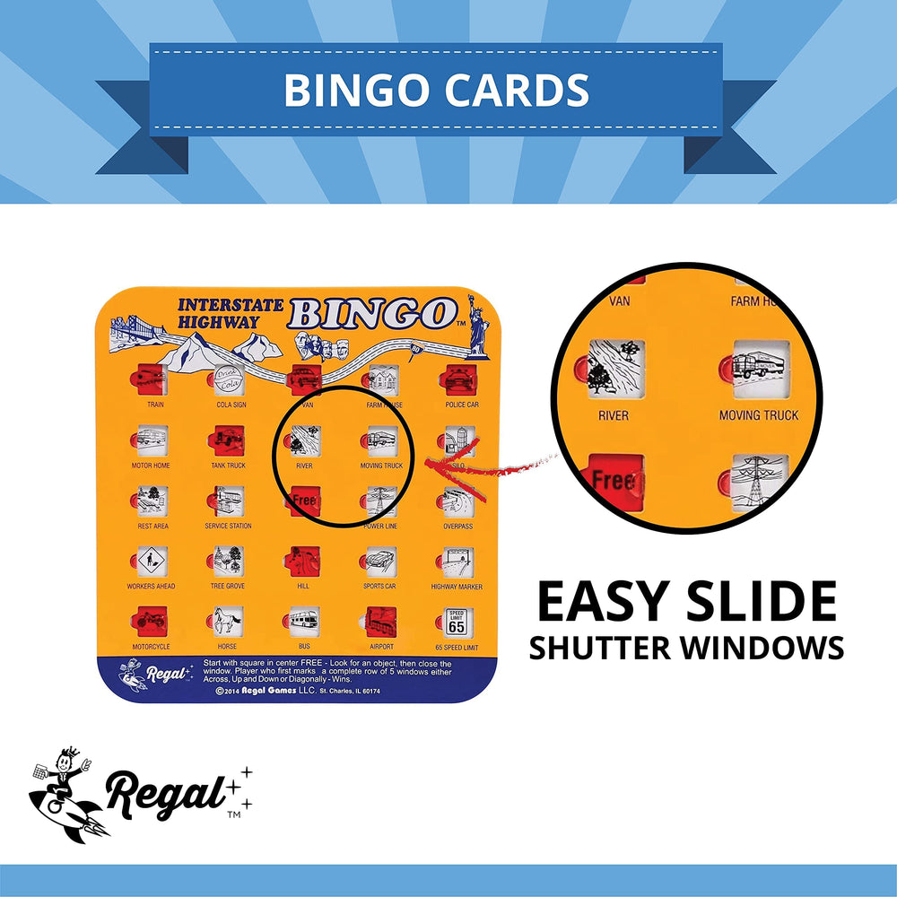 Regal Games travel bingo kit is lightweight, ideal for car rides and picnics.