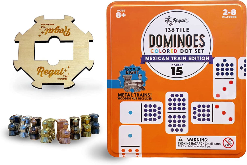 Regal Games wooden hub and eight metal trains for durable family nights