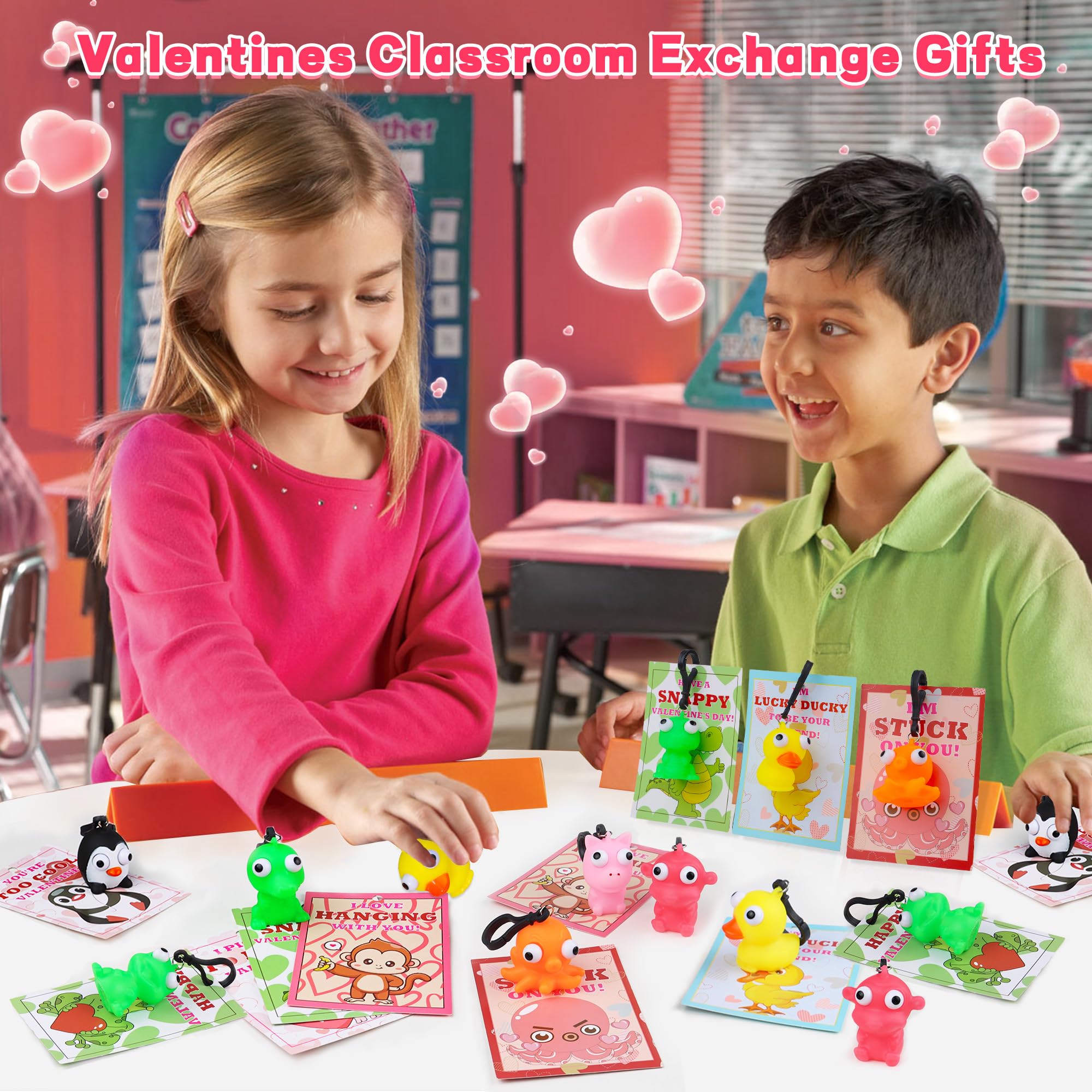 REGTEB monkey popping eyes keychain offers interactive toy and card combo